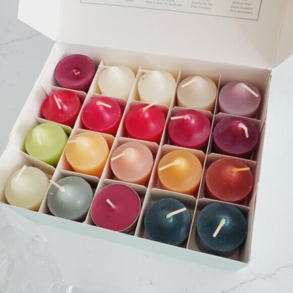 NWT Partylite Winter Frost Votive Holders &  Scents Of The Season 20 Candle Set - Picture 5 of 8